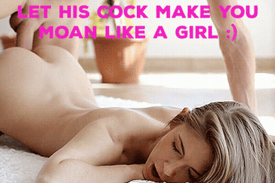 Sissy Caption: Get Him To Suck His Cock Make Him Moan Like A Girl GIF
