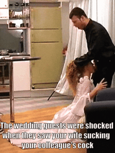 The Wedding Guests Were Shocked When They Saw Your Wife Cucking! GIF