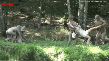 Tourists Bound And Enslaved By The Amazonians To Be Used Up By The Whole Tribe GIF