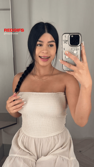 Trying On A New Top GIF
