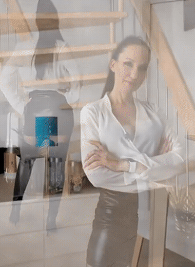 Vanessa Pur's Amateur Babes In Leather: Non-Nude, Brunette Delights GIF